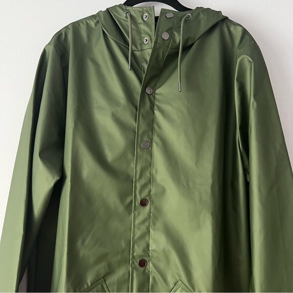 NWT Rains Unisex Long Evergreen Rain Jacket Small - Picture 4 of 15